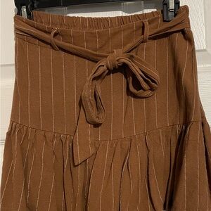 Promesa Brown Pinstripe A-Line Skirt